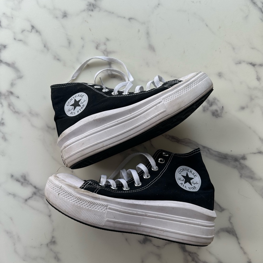 Converse Black and White Platform Sneakers